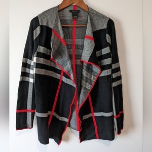 Alison Sheri Black & Red Open Cardigan